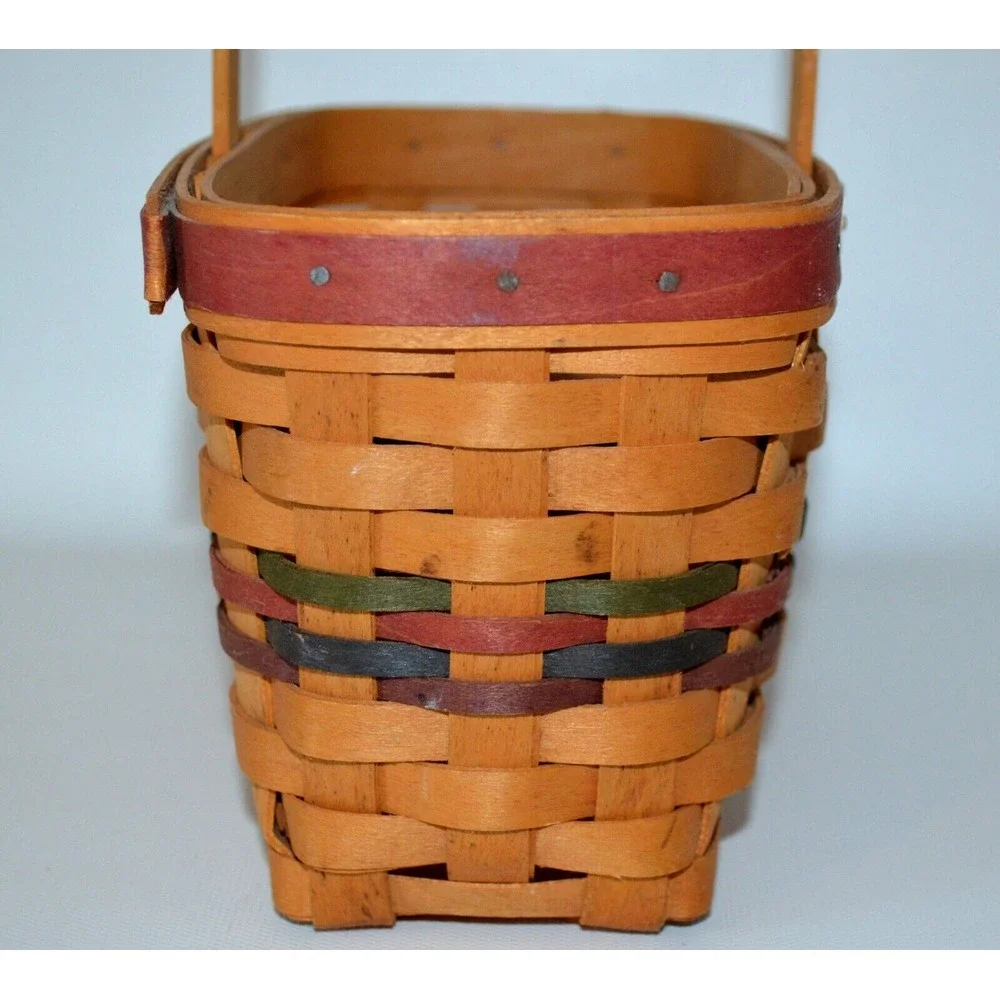 Longaberger 1999 Building Tomorrow Together Bee Basket Red‎ Grn Blu Pur Weaves